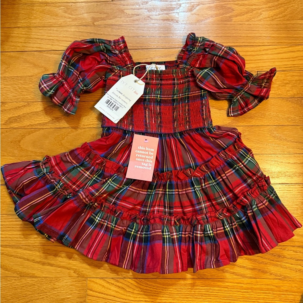 Ivy city co mini Madeline holiday plaid dress